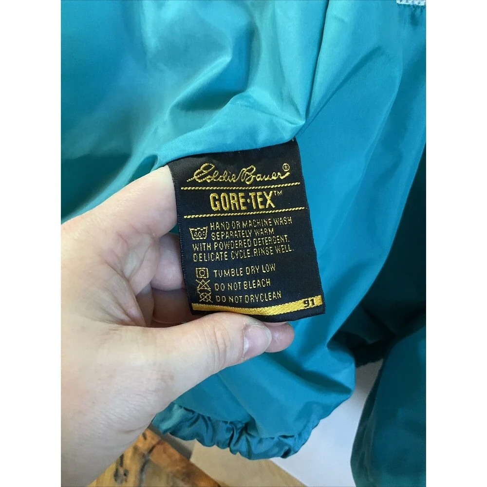 VTG Eddie Bauer Men’s XL green Gore-Tex Waterproof Rain Jacket Coat Shell
